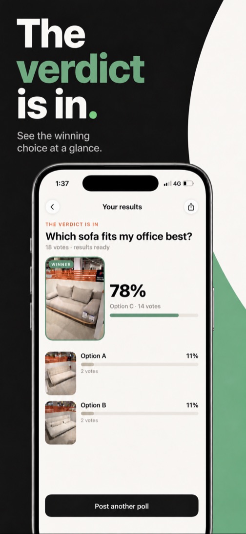 The verdict is in — the winning choice at a glance.